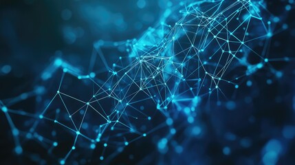 Obraz premium lines blue polygon background