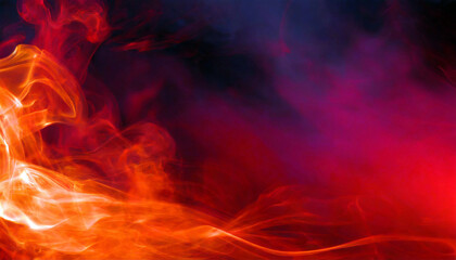 Fototapeta premium Fiery toned red and abstract black and red background with smoke and flame effects