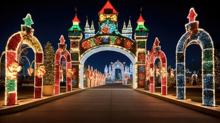 Fototapeta premium themepark commercial christmas lights