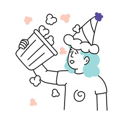 Popcorn vector colored minimal illustration. EPS 10 file