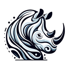 Monochromatic Rhino Head