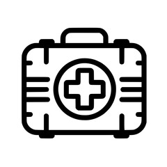 Obraz premium First Aid Kit Icon in Simple Line Art Style 