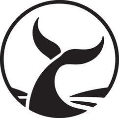 Obraz premium Minimalist Whale Tail Logo Vector