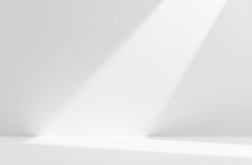 Blank background with white and grey geometric gradient design to white backdrop with smooth light and shadow