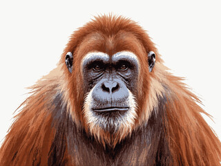 Brushstrokes in amber mist orangutan isolated watercolor vector illustration svg  © Arun168