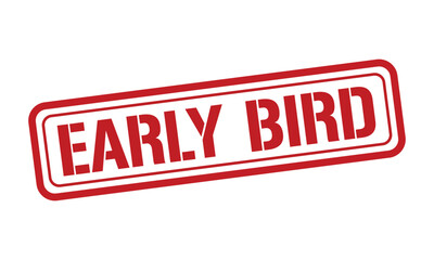 Fototapeta premium EARLY BIRD red stamp text vector, rubber stamp