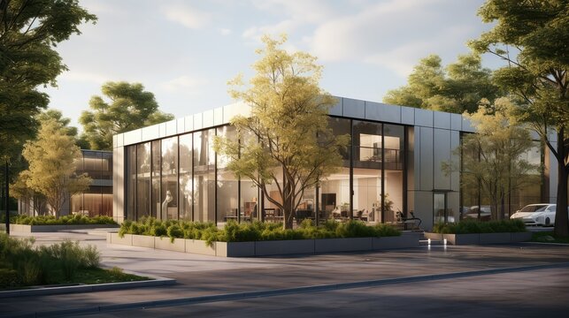 glass small office buildings