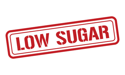 LOW SUGAR red stamp text vector, rubber stamp