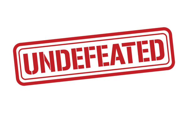 UNDEFEATED red stamp text vector, rubber stamp