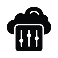 Grab this modern glyph style icon of cloud adjustment panel