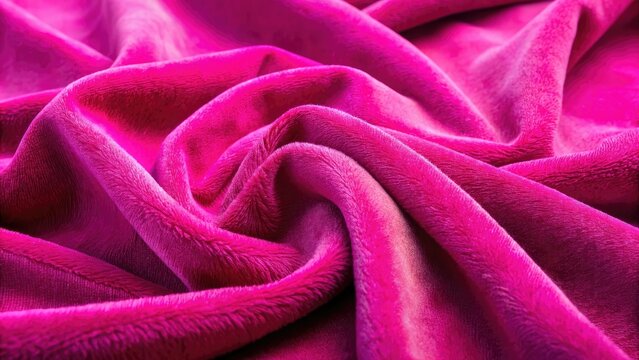 Close-up of luxurious pink velour, showcasing its soft, plush texture in high-resolution detail.