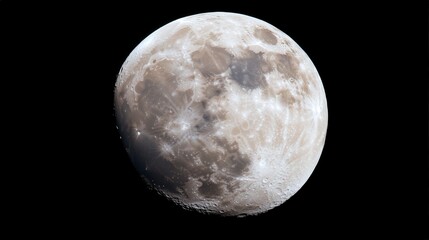 Fototapeta premium Close-Up of the Moon in the Night Sky Capturing its Details and Texture Against the Dark Background