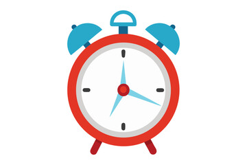 Red alarm clock vector illustration isolated on white background 