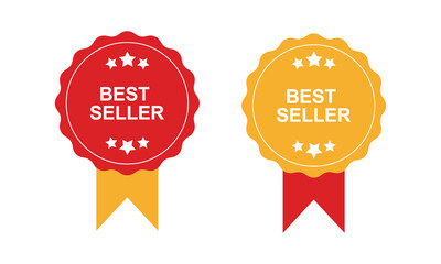 set of best seller labels, best seller stamp, top seller business tag. set of best seller badges, Suitable for best selling product label.