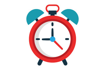 Red alarm clock vector illustration isolated on white background 