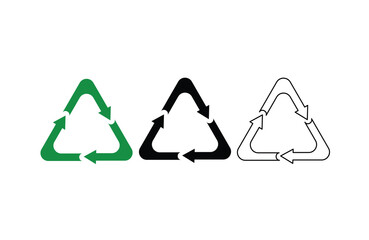 Recycle icon set. Recycling vector icon