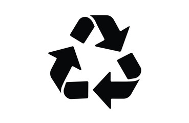 Recycle logo symbol. Recycle silhouette icon vector