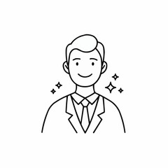 Smiling businessman conveying success in a minimalistic style  