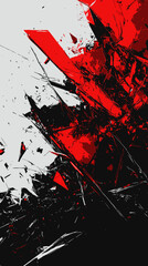 Ink style abstract broken glass style in red and black colors vector graphics