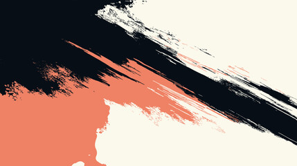 A flat vector graphic background of black and pale peach pink grey grunge lines on a white background