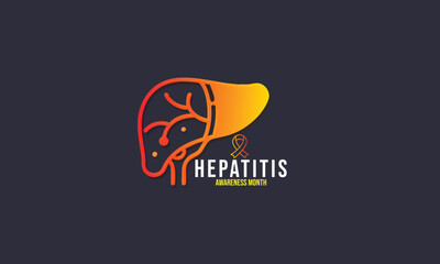Hepatitis awareness month. background, banner, card, poster, template. Vector illustration.