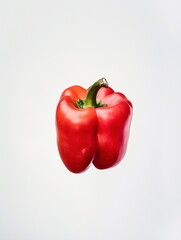 Centered red bell pepper on clean background