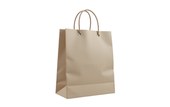 Paper bag with handle isoalated