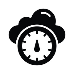 Meter indicator denoting cloud performance glyph icon