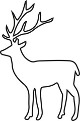 Deer Silhouette Icon – Majestic Wild Animal Vector Illustration