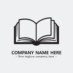 Book illustration black and white for logo company vector image
