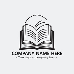 Book illustration black and white for logo company vector image
