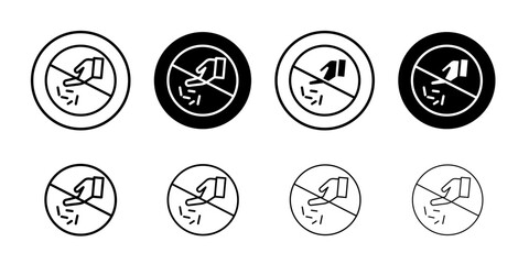 Do not feed the animals sign Black and white outline vector