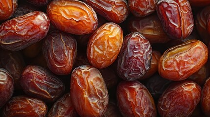 Fototapeta premium Close-up of a Pile of Sweet, Juicy Dates