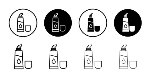 Face cleanser icon Black and white outline vector