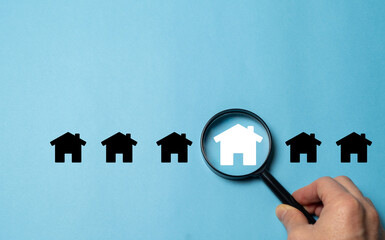 Home search concept. Applying for a mortgage. Investing in real estate.