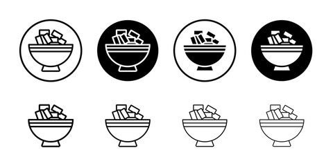 Iftar meal ramadan icon Black and white outline vector