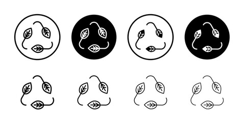 Leaves eco recycle icon Black and white outline vector