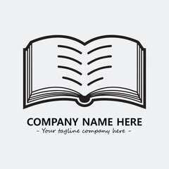 Book illustration black and white for logo company vector image
