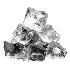 Obraz premium Sparkling Ice Cubes Pile Black Background