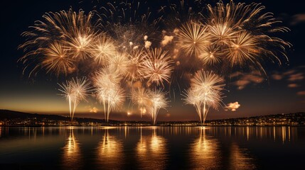 pyrotechnics new years gold