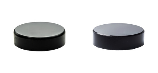 Two round magnetic pucks for industrial use, cut out - stock png