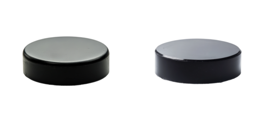 Two round magnetic pucks for industrial use, cut out - stock png