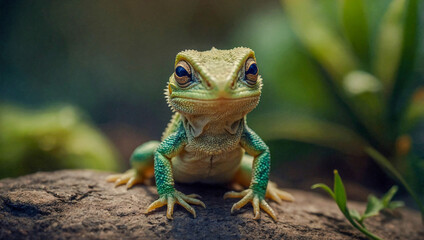 Cute baby lizard character.