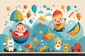 Fototapeta premium baby and baby games