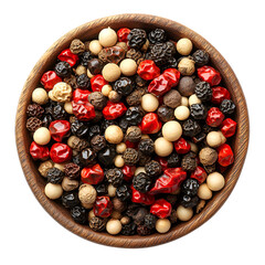 Colorful Peppercorns in Wooden Bowl Spice Blend