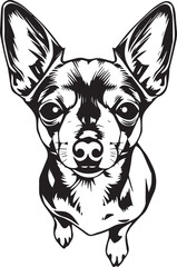 Chihuahua dog . Hand drawn vector illustration	