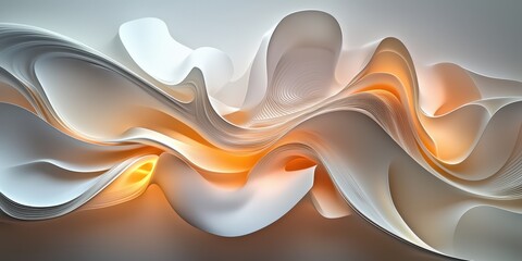 A flowing abstract design featuring soft curves and warm tones, creating a sense of movement and depth.