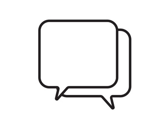 シンプルな黒の線で描いたモノクロの吹き出しアイコン