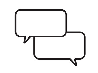 シンプルな黒の線で描いたモノクロの吹き出しアイコン