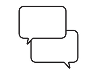 Fototapeta premium シンプルな黒の線で描いたモノクロの吹き出しアイコン